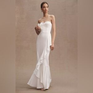 New BHLDN Dress The Population Paris Ruffle Strapless Mermaid Gown